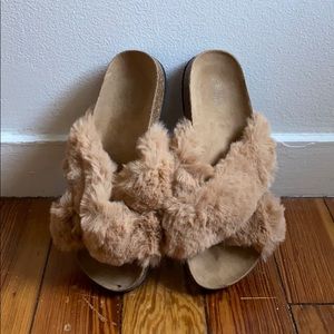 Urban Outfitters furry sandals